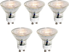 Комплект от 5 GU10 50мм прозрачни LED крушки 3W 200 лм 2200K