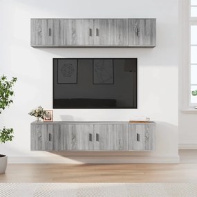 3188660 vidaXL Комплект ТВ шкафове от 6 части, сив сонома, инженерно дърво