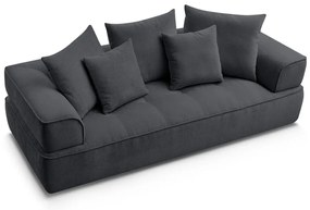 Тъмносив шенилов диван 237 cm Whesley – Bobochic Paris