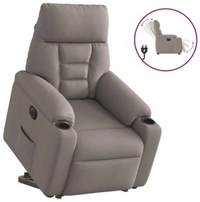 3303059 vidaXL Електрически изправящ реклайнер стол, таупе, текстил
