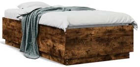 3209755 vidaXL Рамка за легло, опушен дъб, 90x190 см, инженерно дърво