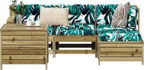 3250487 vidaXL Градински комплект диван от 5 части, импрегниран бор