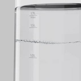 Електрическа кана за вода AENO AEK0005, 2200W, 1.7 л, 40-100°C, 360° основа, STRIX, LED дисплей, Филтър, Бял