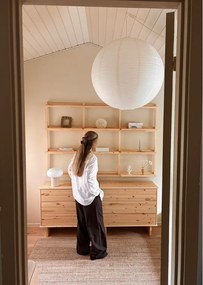 Стенна библиотека от масивен бор в естествен цвят 192x127 cm Groove – Karup Design