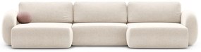 Кремав шенилов сгъваем/с място за съхранение ъглов диван (U форма) Tonale – Cosmopolitan Design
