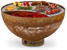 Blumfeldt Savage, камина с грил, Ø: 60.5 см, стомана, включително защита от атмосферни влияния, ръжда