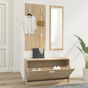 342572 vidaXL 3-в-1 портманто, сонома дъб, инженерно дърво