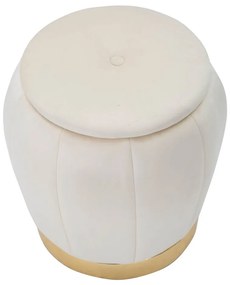 Табуретка от кремаво кадифе Paris - Mauro Ferretti