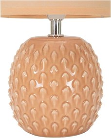 Прасковена керамична настолна лампа с текстилен абажур (височина 27 cm) Pontus – Mauro Ferretti