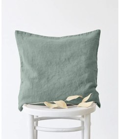 Зелена ленена калъфка за възглавница , 45 x 45 cm - Linen Tales