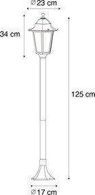 Класическа стояща външна лампа тъмно зелена 125 см IP44 - New Orleans