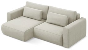 Бежов разтегателен ъглов диван с място за съхранение (ляв ъгъл) Kapua – Makamii
