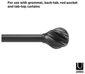 Стоманен разтегателен корниз 107 - 305 cm Helix - Umbra