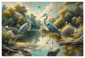 Картина на платно – Чапли край водата
