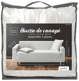 Кремаво триместно ластично покривало за диван Sacha – douceur d'intérieur