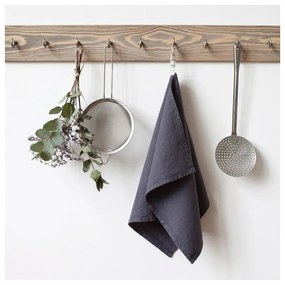 Тъмно сива ленена кърпа за чай , 65 x 45 cm - Linen Tales