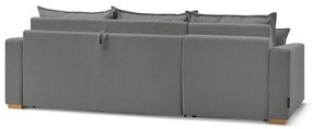 Сив разтегателен ъглов диван от рипсено кадифе (променлив) Augustin – Bobochic Paris