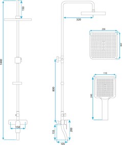 Комплект за душ MY2021-77C REA ARGUS COPPER BRUSH