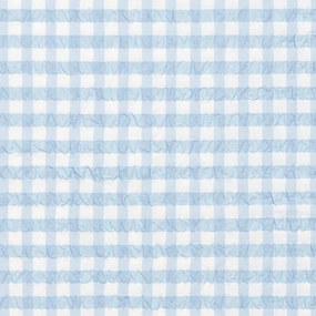 Бяло и светлосиньо удължено крепирано спално бельо за единично легло 140x220 cm Bæk&amp;Bølge - JUNA