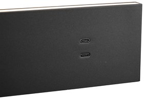 Модерна стенна лампа черна регулируема с USB-C вкл. LED - Modric