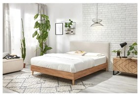 Бежово/естествено двойно легло с решетка 160x200 cm Noa - Bobochic Paris