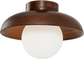 Кафяво осветително тяло за таван със стъклен абажур ø 24 cm Elsa – Opviq lights