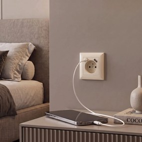 Единичен контакт със заземяване + USB-A USB-C OSTE JNH004-G Beige