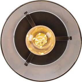 Интелигентна таванна лампа черна с димно стъкло, включваща Wifi ST64 - Dome