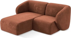 Теракотен шенилов ъглов диван (ляв ъгъл) Lani – Makamii