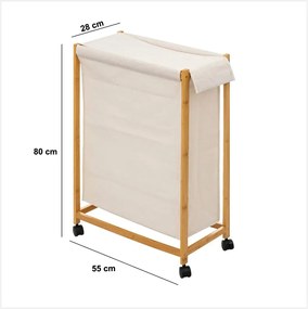 Кош за пране 5five Bambou, На колела, 52 l