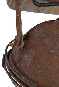 Наклоняем индустриален прожектор ръждиво кафяв с дърво - Gina