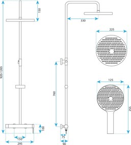 Комплект за душ Rea Rivo Brush Nickel
