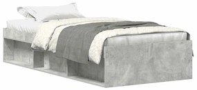 3203841 vidaXL Рамка за легло, бетонно сиво, 90x190 см