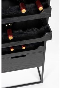 Черна ратанова стойка за вино за 16 бутилки, 80x175 cm Guuji - White Label