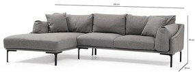 Сив ъглов диван , ляв ъгъл Leo - Artie