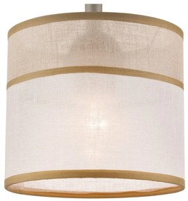 Светлокафява лампа за таван с текстилен абажур ø 16 cm Andrea - LAMKUR