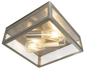 Модерна квадратна външна лампа за таван стомана 2-светлина - Ротердам