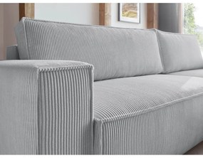 Светлосив велурен разтегателен диван Nihad - Bobochic Paris