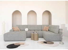 Светлокафяв разтегателен модулен ъглов диван с място за съхранение (десен ъгъл) Lulu – Miuform