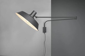 Матово черно стенна лампа с огъваща се структура за контакт ø 35,5 cm Bolder – Trio