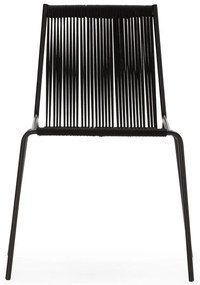 Черни метални трапезни столове в комплект за подреждане 2 бр. Emily – Marckeric