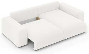 Бял разтегателен ъглов диван с място за съхранение (променлив) Luma – Ropez