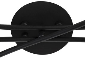 Модерна таванна лампа черна 6-лампи - Lofty