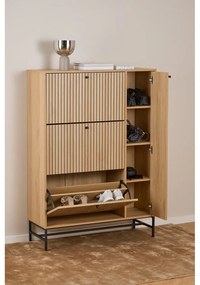 Накланяща се стойка за обувки от дъбов декор в естествен цвят 99x140x35 cm Albany – Actona