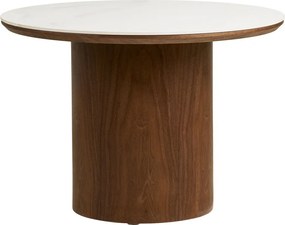 Кръгла масичка за кафе с керамичен плот в тъмно естествен цвят ø 60 cm Noli – House Nordic