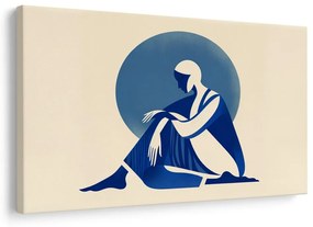 Картина на платно – Жена в синьо спокойствие