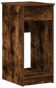 858744 vidaXL Стойка за компютърна кула с чекмедже опушен дъб 35x45x77 см