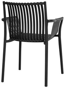 Черни пластмасови градински столове в комплект от 2 бр. Tulsa – House Nordic