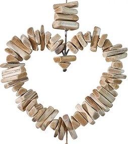 Декорация за стена atmosphera Hearts, Дърво, 78 cm