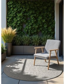 Кръгъл килим за открито и закрито в цвят слонова кост и сиво ø 160 cm Duet Kona – NORTHRUGS